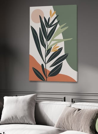 اشتر لوحه كبيره فاخرة كانفاس بتصميم أوراق شجر لتزيين الجدار