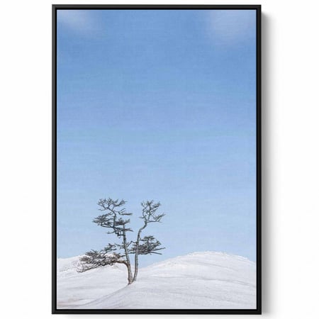 لوحة كانفاس على إطار خشبي، تصميم لقد حل الشتاء، للمنزل، غرفة المعيشة، المكتب، الديكور