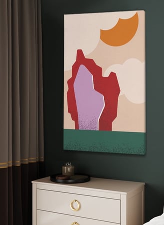 لوحة كانفاس على إطار خشبي بتصميم نمط فني لمشهد طبيعى