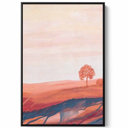 لوحة كانفاس على إطار خشبي، تصميم غروب الشمس على الريف، للمنزل، غرفة المعيشة، المكتب، الديكور