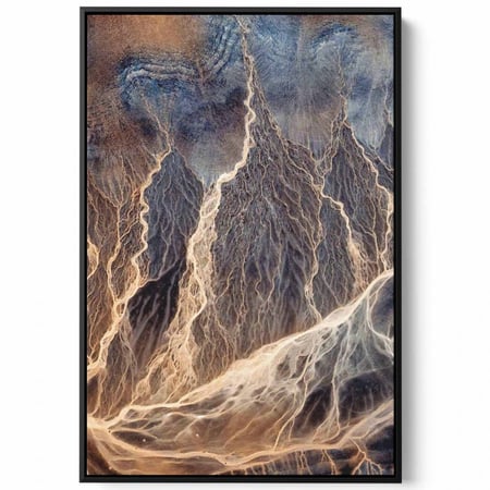 لوحة كانفاس على إطار خشبي، تصميم فن تجريدى عاصفة كهربائية، للمنزل، غرفة المعيشة، المكتب، الديكور