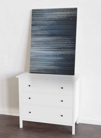 لوحة كانفاس على إطار خشبي، تصميم فن تجريدى ملئ بالنجوم ، للمنزل، غرفة المعيشة، المكتب، الديكور