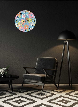 ساعة حائط مصنوعة من الأكريليك تعمل بالبطارية، بتصميم ورود، للمنزل، غرفة المعيشة، المكتب، الديكور