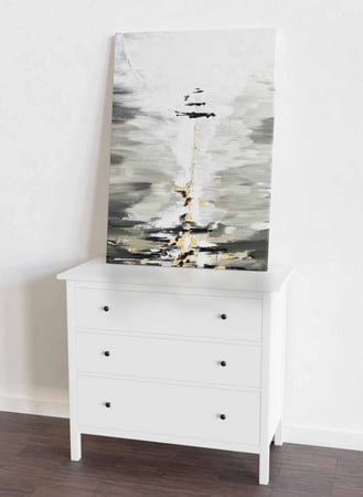 لوحة كانفاس على إطار خشبي، تصميم فن تجريدى مشى على الجليد، للمنزل، غرفة المعيشة، المكتب، الديكور