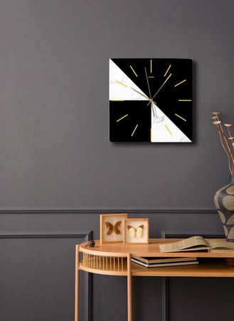 ساعة حائط مصنوعة من الأكريليك تعمل بالبطارية، بتصميم داكن، للمنزل، غرفة المعيشة، المكتب، الديكور