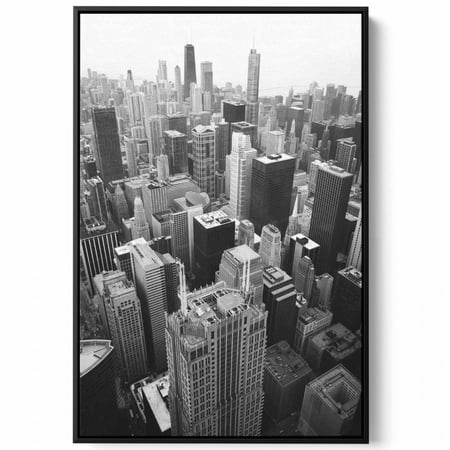 لوحة كانفاس على إطار خشبي، تصميم مشهد علوى للمدينة، للمنزل، غرفة المعيشة، المكتب، الديكور