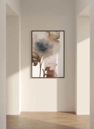 لوحة كانفاس على إطار خشبي، تصميم فن تجريدى للزهور، للمنزل، غرفة المعيشة، المكتب، الديكور