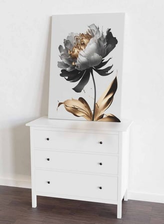 لوحة كانفاس على إطار خشبي، تصميم نمط زهرة مميزة ، للمنزل، غرفة المعيشة، المكتب، الديكور