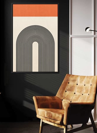 لوحة كانفاس على إطار خشبي بتصميم منحنيات من قوس قزح