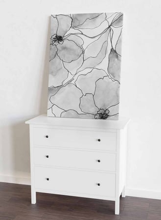 لوحة كانفاس على إطار خشبي، تصميم نمط فنى للزهور، للمنزل، غرفة المعيشة، المكتب، الديكور