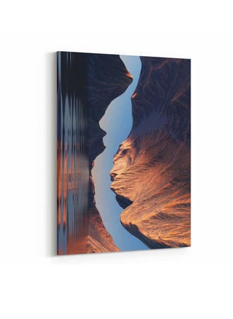 لوحة كانفاس على إطار خشبي، تصميم منظر طبيعى مع منحدرات، للمنزل، غرفة المعيشة، المكتب، الديكور