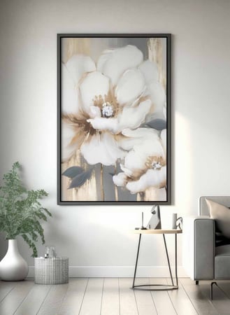 لوحة كانفاس على إطار خشبي، تصميم فن تجريدى للزهور، للمنزل، غرفة المعيشة، المكتب، الديكور