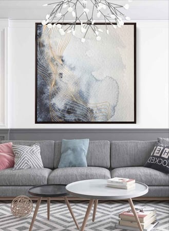 لوحة كانفاس على إطار خشبي بتصميم فن تجريدي