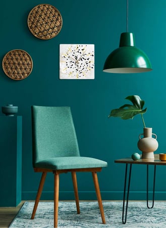 ساعة حائط مصنوعة من الأكريليك تعمل بالبطارية، بتصميم ألوان مائية داكنة على خلفية فاتحة، للمنزل، غرفة المعيشة، المكتب، الديكور