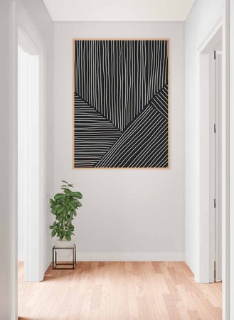 لوحة كانفاس على إطار خشبي، تصميم فن تجريدى ، للمنزل، غرفة المعيشة، المكتب، الديكور