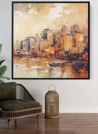 لاتفوتك لوحة كبيرة الحجم بتصميم فخم لمشهد ملون للمدينة