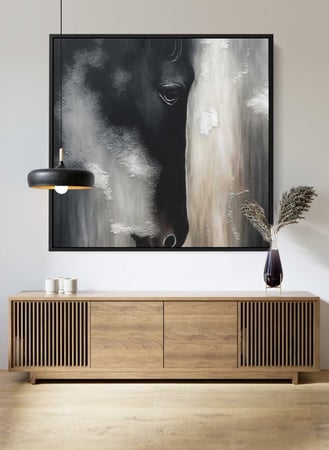 اقتن لوحة وجه حصان كانفاس بتصميم فني تجريدي فاخر