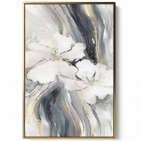 لوحة كانفاس على إطار خشبي، تصميم فن تجريدى للزهور، للمنزل، غرفة المعيشة، المكتب، الديكور