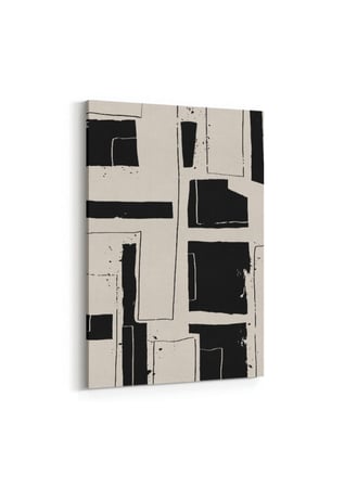 لوحة كانفاس على إطار خشبي بتصميم نمط أشكال فنية