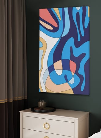 لوحة كانفاس على إطار خشبي بتصميم فن تجريدي