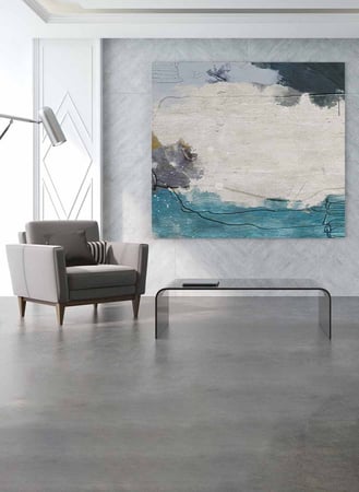 لوحة كانفاس مربع على إطار خشبي، تصميم فن تجريدي، للمنزل، غرفة المعيشة، المكتب، الديكور