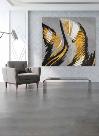 لوحة كانفاس مربع على إطار خشبي، تصميم اجنحه البجع، للمنزل، غرفة المعيشة، المكتب، الديكور