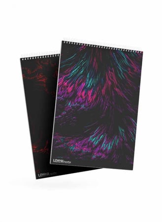 طقم من ٢ مفكرة دفتر ملاحظات بسلك حلزوني لكل واحدة ٥٠ ورقة مع غلاف من الورق المقوى بتصميم ملون،  لتسجيل الملاحظات وتدوين التذكيرات للعمل أو الجامعة أو المدرسة