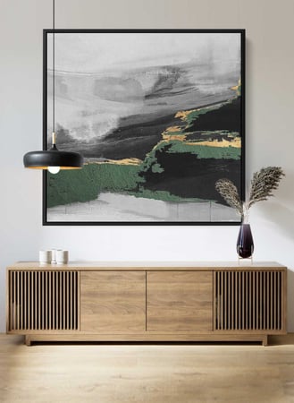 لوحة كانفاس مربع على إطار خشبي، تصميم فن زيتي ، للمنزل، غرفة المعيشة، المكتب، الديكور