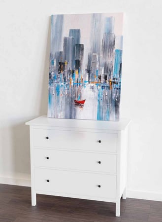 لوحة كانفاس على إطار خشبي، تصميم خليج مانهاتن، للمنزل، غرفة المعيشة، المكتب، الديكور