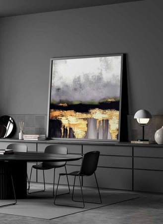 لوحة كانفاس مربع على إطار خشبي، تصميم فن تجريدي، للمنزل، غرفة المعيشة، المكتب، الديكور