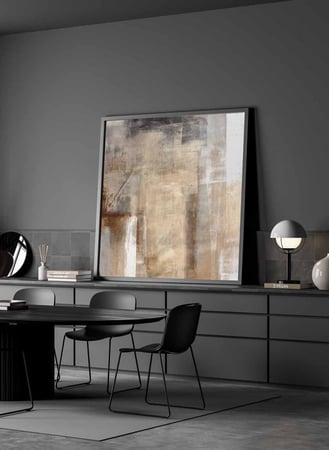 لوحة فنية مربعة بتصميم فن تجريدي يمنح المنزل والمكتب لمسة فخامة ورقي