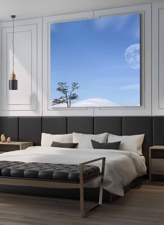 لوحة كانفاس مربع على إطار خشبي، تصميم لقد حل الشتاء، للمنزل، غرفة المعيشة، المكتب، الديكور