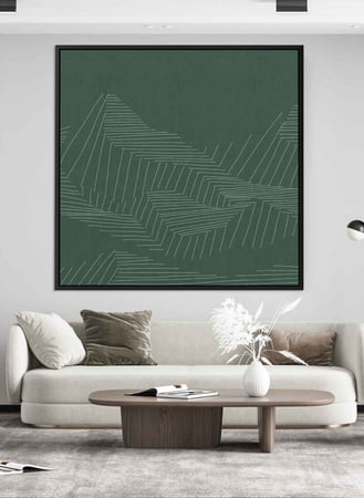 لوحة كانفاس مربع على إطار خشبي، تصميم فن تجريدي لجبل ، للمنزل، غرفة المعيشة، المكتب، الديكور