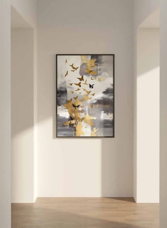 لوحات فنية معبرة عن الطبيعة بتصميم فني تجريدي لفراشات يضيف لمسة عصرية