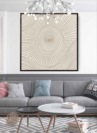 لوحة كانفاس على إطار خشبي بتصميم فن تجريدي للعين الباطنة