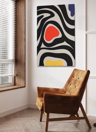 لوحة كانفاس على إطار خشبي بتصميم فن تجريدي