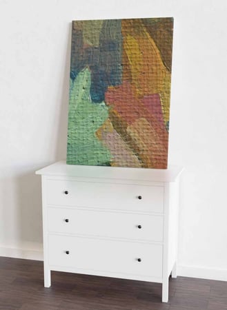 لوحة كانفاس على إطار خشبي، تصميم مزيج من الالوان، للمنزل، غرفة المعيشة، المكتب، الديكور