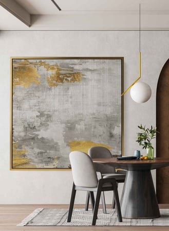 لوحة كانفاس مربع على إطار خشبي، تصميم فن زيتي ، للمنزل، غرفة المعيشة، المكتب، الديكور