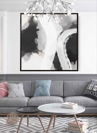 لوحة كانفاس على إطار خشبي بتصميم فن تجريدي