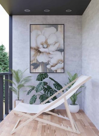 لوحة كانفاس على إطار خشبي، تصميم فن تجريدى للزهور، للمنزل، غرفة المعيشة، المكتب، الديكور