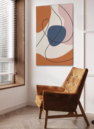 لوحة كانفاس على إطار خشبي بتصميم فن تجريدي