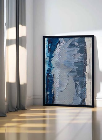 لوحة كانفاس على إطار خشبي، تصميم درجات من الرمادى، للمنزل، غرفة المعيشة، المكتب، الديكور