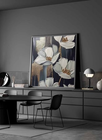 اشتر لوحة حائط كبيرة بتصميم زهرة مميزة بيضاء بافضل الخامات