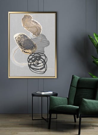 لوحة كانفاس على إطار خشبي بتصميم فن تجريدي