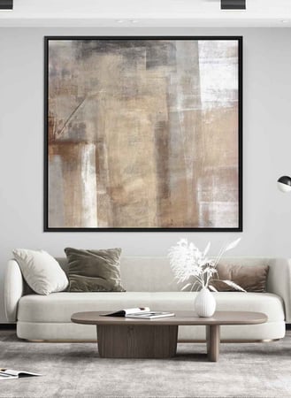 لوحة فنية مربعة بتصميم فن تجريدي يمنح المنزل والمكتب لمسة فخامة ورقي