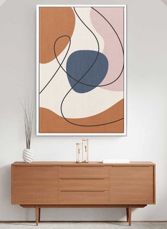 لوحة كانفاس على إطار خشبي بتصميم فن تجريدي