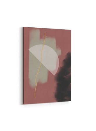 لوحة كانفاس على إطار خشبي بتصميم فن بوهيمي نصف قمر