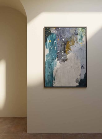 لوحة كانفاس على إطار خشبي، تصميم فن تجريدى، للمنزل، غرفة المعيشة، المكتب، الديكور