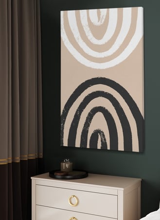 اشتر لوحه كلاسيكيه كانفاس بتصميم نمط فني منحنيات بالوان هادئه