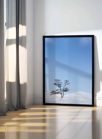 لوحة كانفاس على إطار خشبي، تصميم لقد حل الشتاء، للمنزل، غرفة المعيشة، المكتب، الديكور